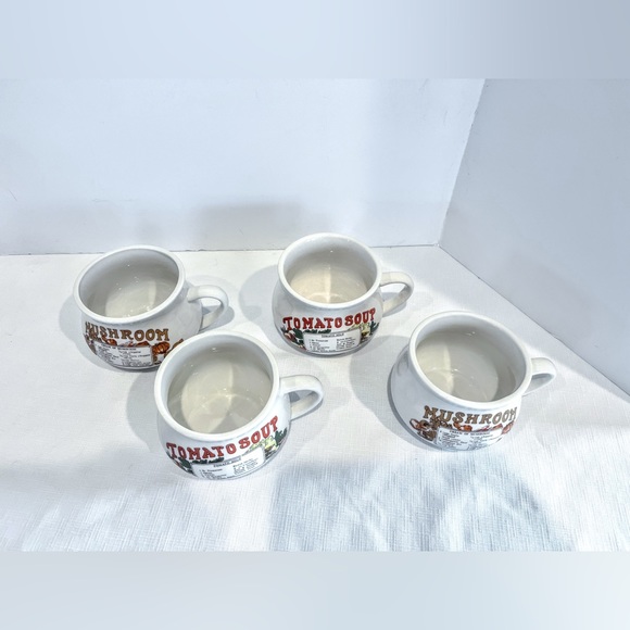 Vintage Soup Recipe Soup Cups Tomato and Mushroom - Picture 4 of 13
